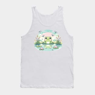 Frog Cottagecore Cute Kawaii Chibi Toad Mushroom Tank Top